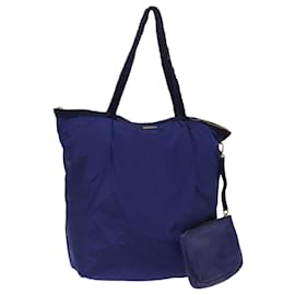 Miu Miu-Miu Miu Tote Bag Nylon Blue Auth ac3016-Blue