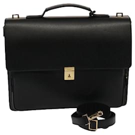 Gucci-GUCCI Business Bag Leather Outlet 2way Black Auth 76386-Black