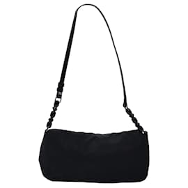 Christian Dior-Christian Dior Maris Pearl Shoulder Bag Nylon Black Auth bs14912-Black