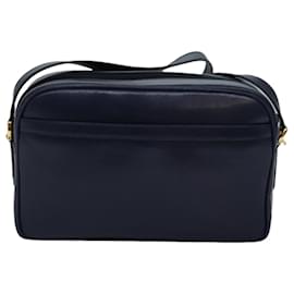 Gucci-GUCCI Sherry Line Shoulder Bag Leather Navy 001 23 0942 Auth ep4572-Navy blue