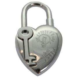 Hermès-HERMES Fantasy Heart Cadena Verrou métal Argent Auth ar11933B-Argenté