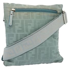 Fendi-Sac à taille en toile Zucca FENDI bleu clair Auth 77335-Bleu clair