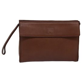 Autre Marque Borsa a mano in pelle marrone Burberrys Auth bs14953 Marrone