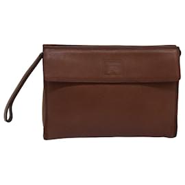 Autre Marque-Burberrys Clutch Bag Leather Brown Auth bs14953-Brown