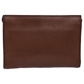 Autre Marque-Burberrys Clutch Bag Leather Brown Auth bs14953-Brown