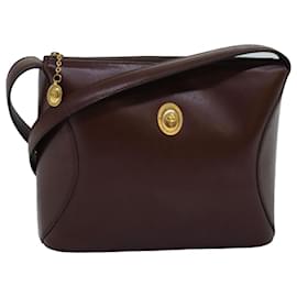 Christian Dior-Christian Dior Shoulder Bag Leather Brown Auth 74796-Brown