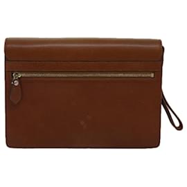 Autre Marque-Burberrys Clutch Bag Leather Brown Auth bs14900-Brown
