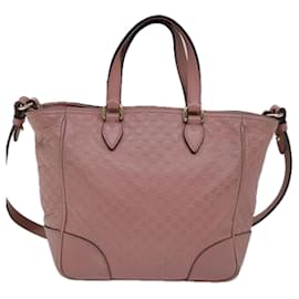Gucci-GUCCI Micro GG Canvas Guccissima Hand Bag Outlet 2way Pink 449241 Auth ep4516-Pink