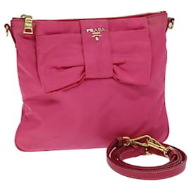 Prada-PRADA Shoulder Bag Nylon Pink Auth ac3015-Pink