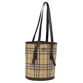 Burberry-BURBERRY Nova Check Shoulder Bag Coated Canvas Beige Auth am6355-Beige