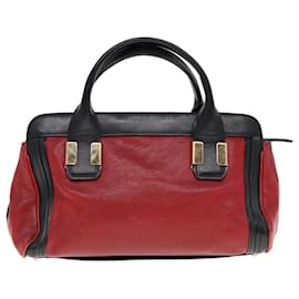 Chloé-Chloe Hand Bag Leather 2way Red Black 02 13 50 65 Auth 77486-Black,Red