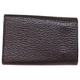 Gucci-GUCCI Key Case Leather Brown Auth bs15093-Brown