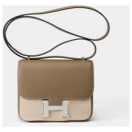 Hermès-Sac HERMES Constance en Cuir Étoupe - 101999-Taupe