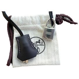 Glocke, Reißverschluss, neues hermès Vorhängeschloss für Kelly- oder Birkin-Handtasche Grau