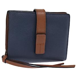 Loewe-LOEWE Wallet Leather Blue Auth 76309-Blue