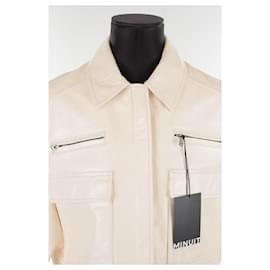 Autre Marque-Crop leather jacket-White