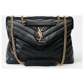 Yves Saint Laurent-YVES SAINT LAURENT Black Leather Bag - 102002-Black