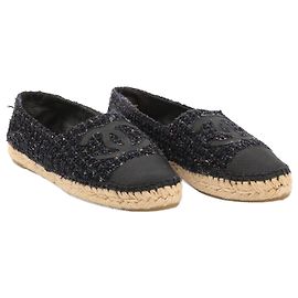 CHANEL Ballerine EU 39 Tweed Blu navy