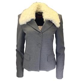 Altuzarra Grey Octopian Shearling Wool Jacket Grey