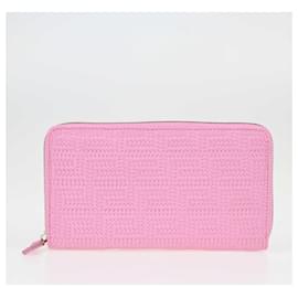 Versace-Versace Pink Signature Vanitas Zip Around Wallet-Pink