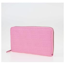 Versace-Versace Pink Signature Vanitas Zip Around Wallet-Pink
