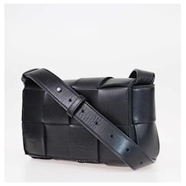 Bottega Veneta-Bottega Veneta Black Intreccio Mini Cassette Belt Bag-Black