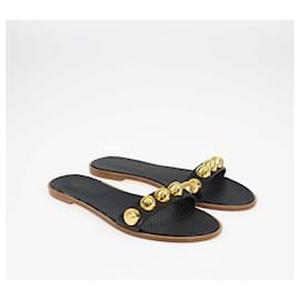 Miu Miu-Miu Miu Black Studded Flat Sandals-Black