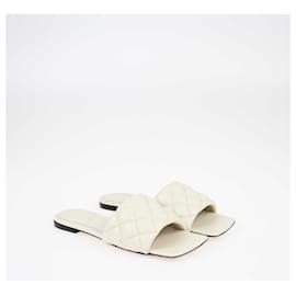 Bottega Veneta-Bottega Veneta Sea Salt Padded Matelasse Flat Slides-Other