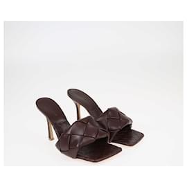 Bottega Veneta-Bottega Veneta Brown Maxi Tubolare Intrecciato Lido Slide Sandals-Brown