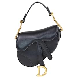 Christian Dior-Christian Dior Black Micro Saddle Bag-Black