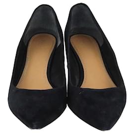 Tory Burch-Tory Burch Black Olimpia Pointed Toe Block Heel Pumps-Black