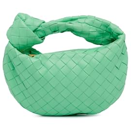 Bottega Veneta-Green Bottega Veneta Mini Nappa Intrecciato Jodie Handbag-Green