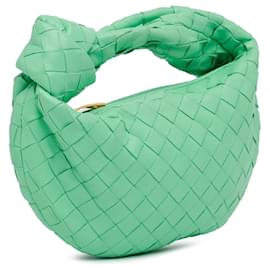 Bottega Veneta-Green Bottega Veneta Mini Nappa Intrecciato Jodie Handbag-Green