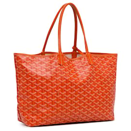 Goyard-Orange Goyard Goyardine Saint Louis PM Tote Bag-Orange