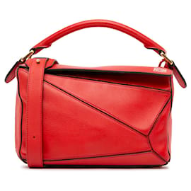 Loewe-Red LOEWE Small Puzzle Satchel-Red