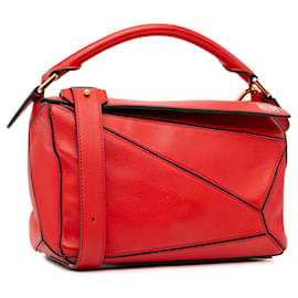 Loewe-Red LOEWE Small Puzzle Satchel-Red