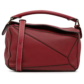 Loewe-Red LOEWE Small Puzzle Satchel-Red