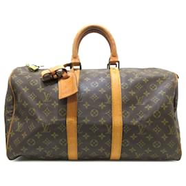 Louis Vuitton-Brown Louis Vuitton Monogram Keepall 45 Travel Bag-Brown