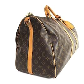 Louis Vuitton-Brown Louis Vuitton Monogram Keepall Bandouliere 55 Travel Bag-Brown