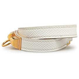 Hermès-White Hermès Epsom Rivale Double Tour Bracelet-White