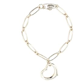 Tiffany & Co-Silver Tiffany Elsa Peretti Sterling Silver Open Heart Bracelet-Silvery