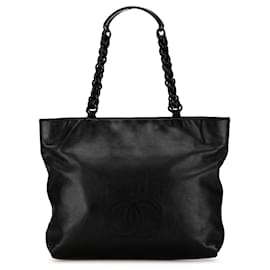 Chanel-Black Chanel CC Lambskin Chain Tote-Black