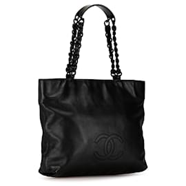 Chanel-Black Chanel CC Lambskin Chain Tote-Black