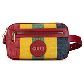 Gucci-Red Gucci Baiadera Stripe Belt Bag-Red
