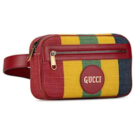 Gucci-Red Gucci Baiadera Stripe Belt Bag-Red