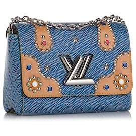Louis Vuitton-Sac à bandoulière Epi Twist MM clouté Louis Vuitton bleu-Bleu