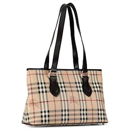 Burberry-Beige Burberry Haymarket Check Tote-Beige