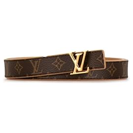 Louis Vuitton-Brown Louis Vuitton Monogram Initiales Reversible Belt-Brown
