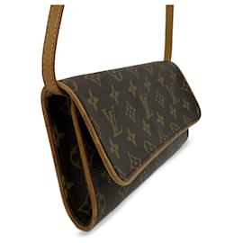 Louis Vuitton-Brown Louis Vuitton Monogram Pochette Twin GM Crossbody Bag-Brown