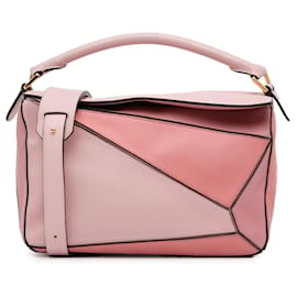 Loewe-Pink LOEWE Medium Puzzle Bag Satchel-Pink